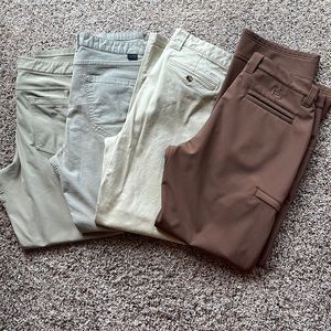 Men’s Outdoor Khaki Pant Bundle- 4 pair Size 36
